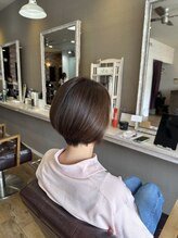 ヘアーメイクロージー 八軒店 (HAIR MAKE ROSY)&nbsp;大人女性に似合う丸みショートボブ×艶感ブラウン