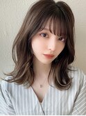 大人かわいい似合わせカット/インナーカラー/こなれミディ/新宿