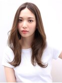 フェミニンロング大人かわいいイメチェンダークアッシュ0105