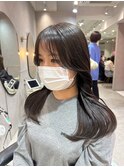 韓国前髪×ショコラアッシュ【髪質改善/ふんわりカール/新宿】