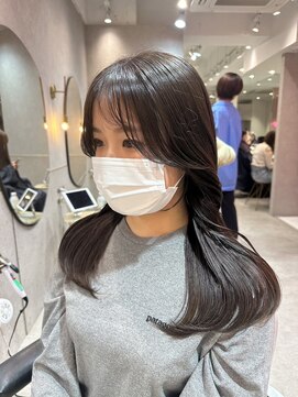 シーシンジュク 新宿南口(Sea shinjuku) 韓国前髪×ショコラアッシュ【髪質改善/ふんわりカール/新宿】