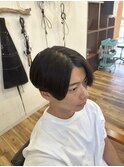 毛流れセンターパートニュアンスパーマ