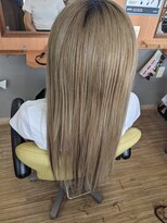 美容室ポケット&nbsp;エクステプルエクステバレーヤージュハイライトダブルカラー