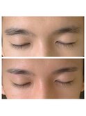 メンズアイブロウWAX/ビフォーアフター