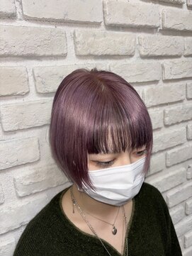 クリーブ 池袋(creeb) 前髪インナー、ホワイトピンクボブ