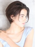 40代50代小顔黒髪面長ネビージュボブルフワンレンショート