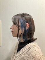 アリ 葛西店(ALi)&nbsp;似合わせカット イヤリングカラー ブルー｜葛西髪質改善｜葛西