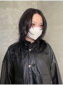 レイヤーカットウルフカットクラゲウルフダークカラーシャギー