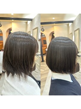 アリアバイエクラート 新宿南口店(ARiA by ECLART) 切りっぱなしボブ/縮毛矯正/髪質改善/ショートボブ