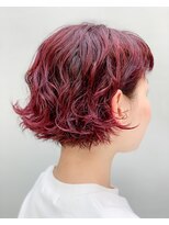 テトヘアー(teto hair) short［ピンクパープル・くせ毛・ショートバングオン眉］