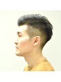 【ツーブロック】ネープレス×アップバング×無造作ショート