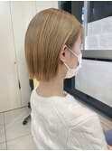 【横須賀中央 AGU】 ベージュ×切りっぱなしボブ