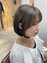 ナチュラル グロー 仙台駅前店(Natural grow)&nbsp;まるっとボブにくすみベージュ
