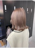 ピンクベージュ_ペールカラー_外ハネボブ