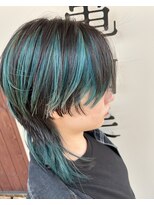 亀山美容所 ウルフカット×セクションカラー