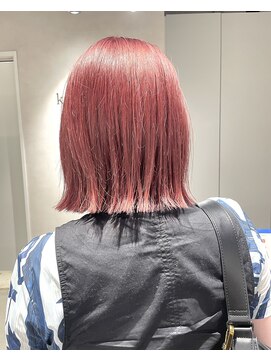 キートス(Kiitos) ピンクカラー暖色系カラーボブ