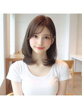 ヘアーズ ベリー 下白水店(hairs BERRY) ★ミディアムレイヤーレイヤーカット顔まわりカットワンカール