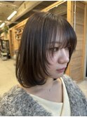 大人グレージュ＊顔まわりレイヤーボブ