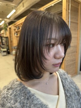 シロ 大名2号店(SiLO) 大人グレージュ＊顔まわりレイヤーボブ