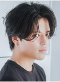 刈り上げセンターパートサーフカール_F1381