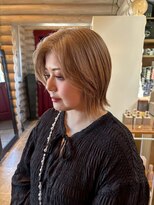 クレエ ヘアー デザイン(creer hair design)&nbsp;ピンクミルクティーベージュ艶カラーハイトーン立体感ショート