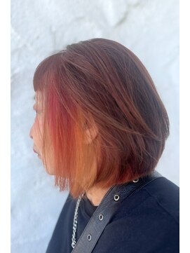 カミオ シオン(KAMIO CION) 【顔周り華やか】ピンクインナーカラー×収まりボブ