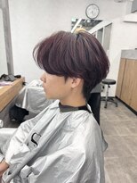 センス(SENSE.)&nbsp;ボルドーカラー メンズセンターパート フェザーパーマ