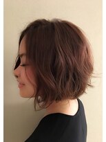 ロンド 銀座(Lond)&nbsp;ピンクベージュのウェーブボブ 担当 本田奈穂美