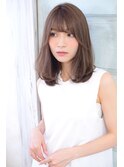 大人透明感 セミディ ワンカール◎小顔前髪の好印象カラー