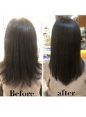 髪質改善ストレート/アッシュブラック/30代40代50代