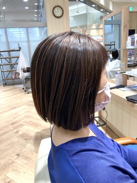 カシータ ヘア リゾート イオンモール熱田店(Casita hair resort) 顎レングス×ボブ×ハイライト×極細×白髪ぼかし×似合わせ