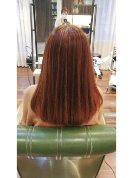 ハナイ ヘアーデザイン(HANAI hair design) オレンジブラウン×オレンジハイライト