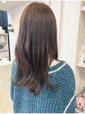 福山市美容室Caary人気ナチュラル透明感グレージュロングヘア