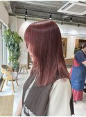 アッシュピンク×切りっぱなし ミディアム