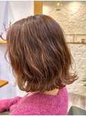 【デジタルパーマ】【ボブ】【レイヤー】外はねウェーブボブ