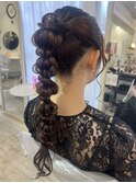 【梅田茶屋町ヘアセットサロンRicco】華やかポニー編み下ろし