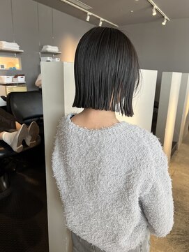 ヘアーエスクールシーユー 枚方T-SITE店(hair S.COEUR×Cu) 丸くないボブ/切りっぱなしボブ/大阪美容室/枚方美容室