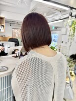 ヒビヲ(HIBIO) ショートボブ切りっぱなしボブタッセルボブブリーチなし韓国ヘア