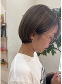 丸みショートアンブレラカラーグレージュ透明感カラー