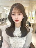 ラテグレージュ/顔周りレイヤーボブ/韓国巻き/結べるレイヤー