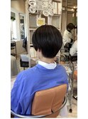 ミルクティーブロンド/ダークブルー/デジタルパーマ/摂津本山