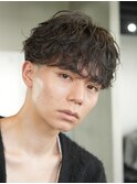 天神大名メンズパーマシャドウパーマシースルーマッシュウルフ