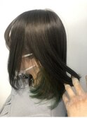 アッシュや黒髪の方に試して欲しい☆インナーカラー×グリーン☆