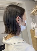 透明感グレージュ×パッツとボブ×インナーラベンダー