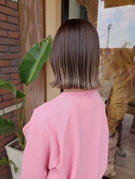 リミックス 南国店(remix) 切りっぱなしボブ×くすみベージュ