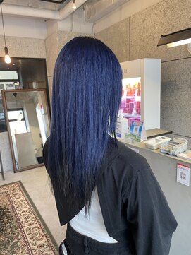 リンダテーラ(Linda tela) 【札幌白石】ダブルカラー/ブルー/ロングヘア/ケアブリーチ
