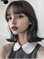 レヴ 草加店(LEV.)&nbsp;こなれミディ イメチェン ウェーブパーマ前髪 アンブレラカラー