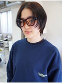レイヤーボブ フェイスレイヤー 暗髪カラー【鹿児島中央】