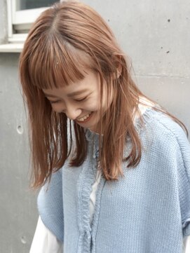 ディッセンバー 渋谷(December) オン眉×オレンジカラー