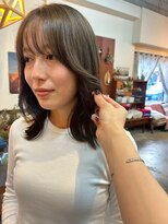 チャプター 問屋町(chapter)&nbsp;顔周りレイヤーくびれミディアム透明感カラー髪質改善カット